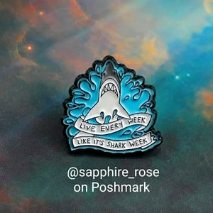 Live Every Week Like It's Shark Week   Pin & Brooch Shark Lover Jewelry Gift Lot